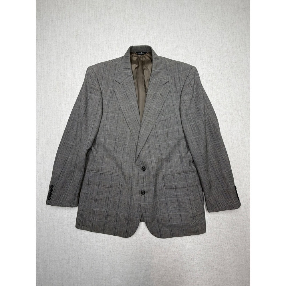 Polo University Club Ralph Lauren Blazer Men Grey Glen Plaid Virgin Wool USA 40R